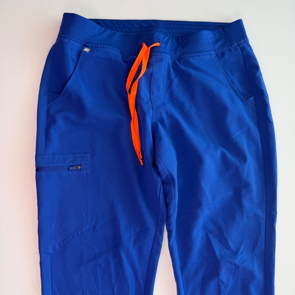 FIGS Jogger Scrubs Pants Royal Blue Orange Drawstring Womens Large Lot of 4 - Picture 4 of 16